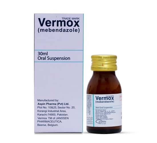 Vermox 100mg/5ml Suspension 30 ml - Uses, Formula, Side Effects